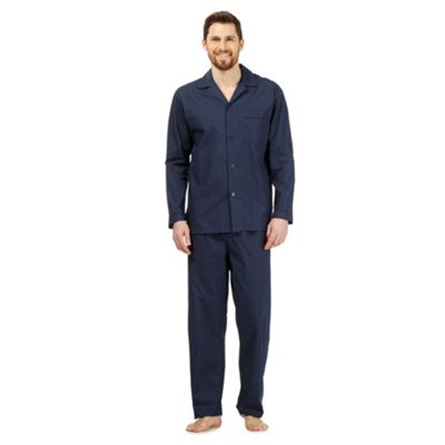 Navy square dot cotton pyjamas set